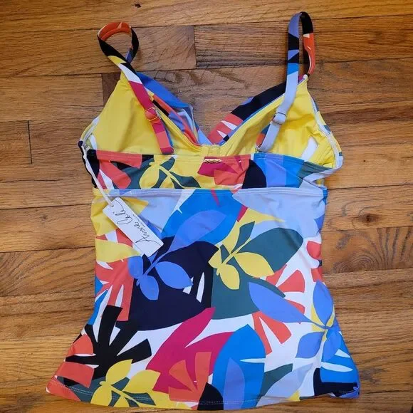 Anne Cole Women's Underwire Tankini Top Coloful Leaf Print Size 32C / 34B - Picture 5 of 12